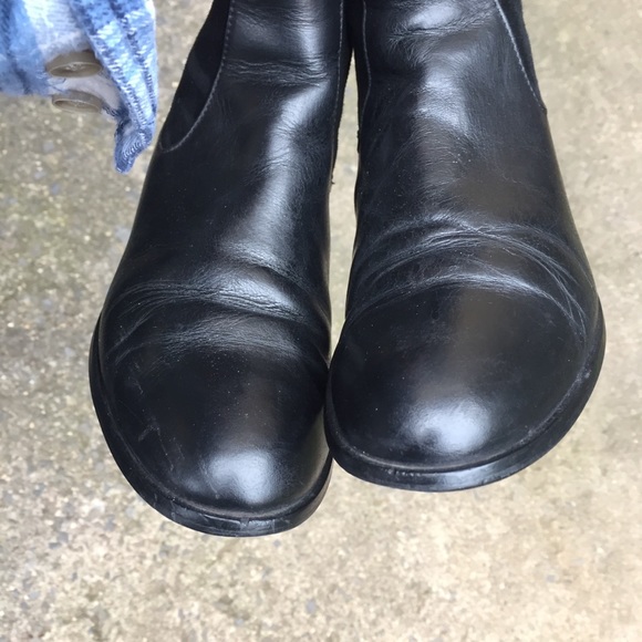 Aquatalia Tall Black Leather & Suede Buckle, Sz 8 - Picture 9 of 14